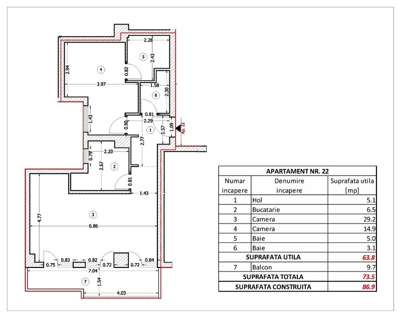 Tepes Voda Residence, 2 camere, 2 bai, etaj 2 la cheie proprietar